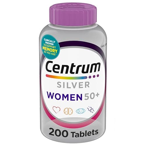 Image of Centrum Silver Women's Multivitamin for Women 50 Plus, Multivitamin/Multimineral Supplement with Vitamin D3, B Vitamins, Non-GMO Ingredients, Supports Memory and Cognition in Older Adults - 200 Ct