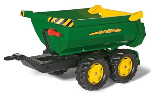 Image of rolly toys | rollyHalfpipe John Deere Trailer | Giant Half-Pipe Trailer for Pedal Tractor | 122165,Green