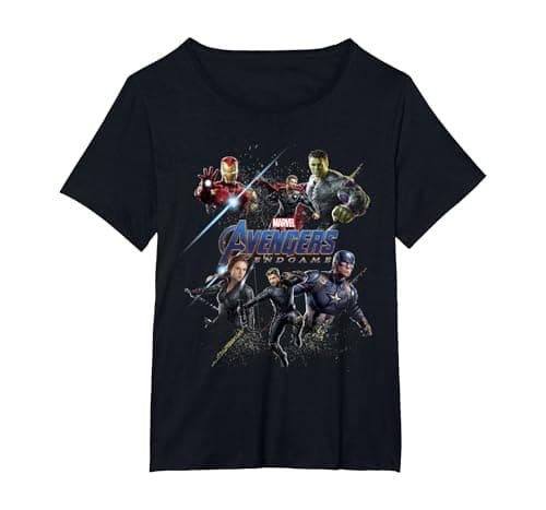 Image of Marvel Avengers Endgame Heroes Logo T-Shirt, Women's Plus, Black, 5X