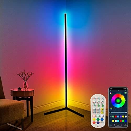 Image of DeeprBling Smart LED Floor Lamp, 165cm, 16 Million Colour Changing Standing RGB Corner Light with Music Sync, Remote & App Control, DIY Mode & Timing, Modern Mood Lighting for Living Room