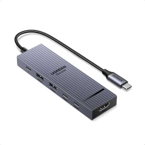 Image of UGREEN USB C Hub, Revodok Pro 106 USB-C Multiport Adaptor, Type-C to HDMI Adapter with 4K@60Hz HDMI, 4x 10Gbps USB-A & C Data Port, 100W PD, Aluminum Dock for MacBook Neo/Air/Pro, HP Laptops