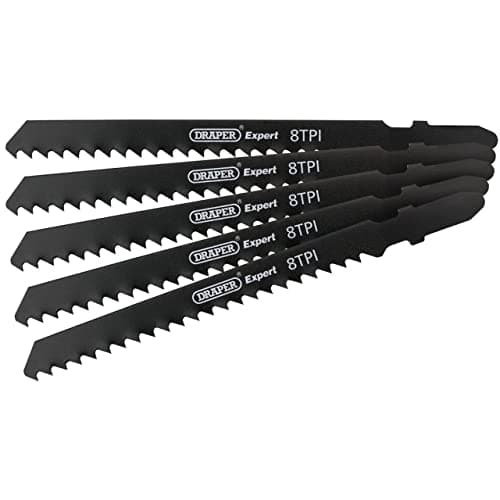 Image of Draper 81724 Expert 5 Piece DT111C 100mm Jigsaw Blade Set, 230 V, Black, 100 mm