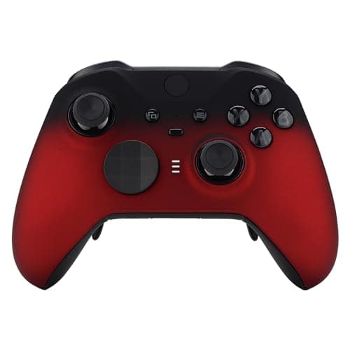 Image of eXtremeRate Shadow Scarlet Red Soft Touch Grip Faceplate Cover, Front Housing Shell Case Replacement Kit for Xbox One Elite Series 2 Controller Model 1797 - Controller NOT Included