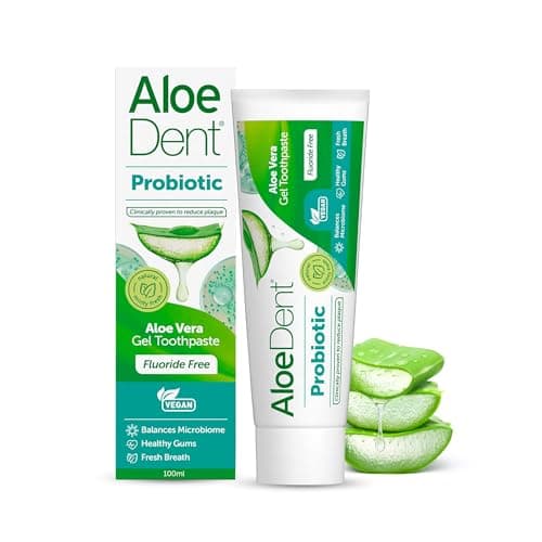 Image of Aloe Dent - Probiotic Aloe Vera Gel Toothpaste - Fluoride Free - Balances Microbiome, Supports Healthy Gums & Freshens Breath - Vegan, Cruelty Free & SLS Free - 75ml - 1 Pack