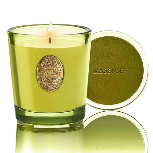 Image of M&SENSE Scented Candles 260g Seattle Rainforest Natural Soy Wax Candles 55 Hours Long Burning Time, Perfect Christmas Gifts for Women and Men