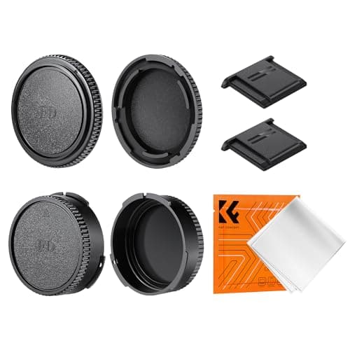 Image of K&F Concept Front Body Cap and Rear Lens Cap Cover Compatible with Canon FD Mount F-1, FTb, AE-1, A-1, AT-1, AV-1, AL-1, T60, T70, T80, T90
