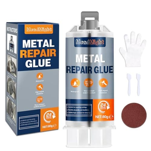 Image of MendMight 80g Metal Glue Heavy Duty, Two Part Epoxy Glue Liquid Metal Strong Adhesive Filler, Epoxy Resin Glue for Metal, Stainless Steel, Aluminum Alloy, Plastic,DIY Crafts & Industrial Repairs