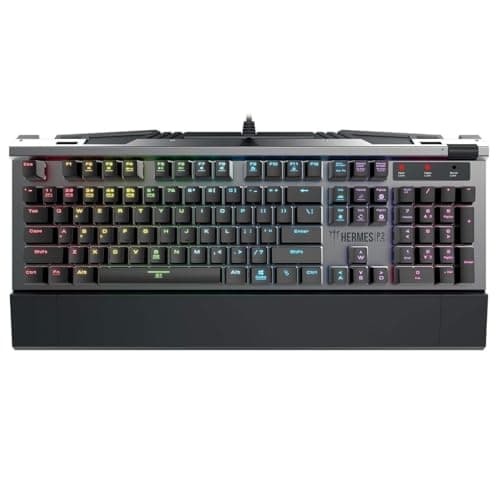 Image of GAMDIAS Hermes P2 Black Mechanical Keyboard USB Gaming 104 Switches Blue Backlit Keyboard RGB Layout UK