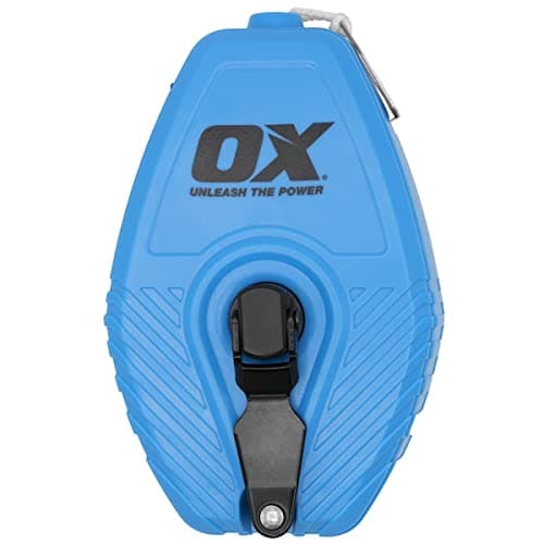 Image of OX TOOLS Trade Single Gear Thick Line Chalk Reel with Braided Line – 100-Foot Length, High Chalk Capacity & Self-Sealing Grommet