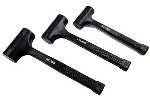 Image of US PRO 3pc Rubberised Dead Blow Hammer Mallet Set 1lb 2lb 3lb Shot filled reduce bounce B1664
