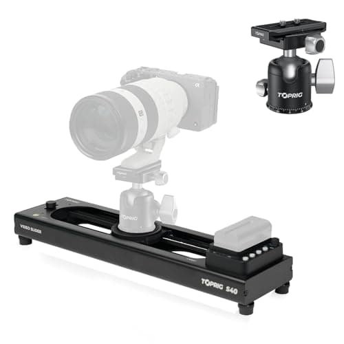 Image of Toprig S40 Motorized Camera Slider, 15.7"/40cm Aluminum Alloy Track Dolly Rail Slider + Ball Head,360°Panoramic Tripod Head with 1/4 Screw 3/8" Thread Mount and Arca Swiss Quick Release Plate