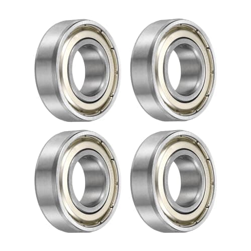 Image of sourcing map 4pcs 6002ZZ Bearing 15x32x9mm, Chrome Steel Double Shielded Precision Bearing, Lubricated Deep Groove Ball Bearings, P6 (ABEC 3)