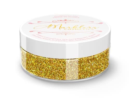 Image of MARBLERS Cosmetic Grade Fine Holographic Glitter [Holo 24K Gold] 0.18oz (5g) | Non-Toxic | Vegan | Cruelty-Free | Eyeshadow, Nail Polish, Nail Art | Festival, Rave & Party Makeup | Body & Face