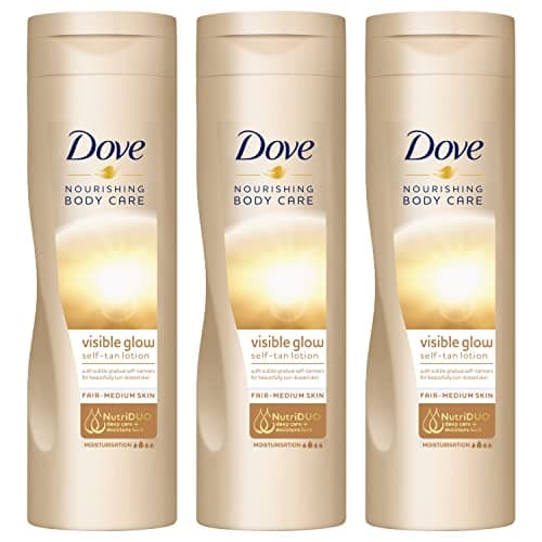 Image of 3x Dove Nourishing Body Care Self Tanning Lotion 250ml each Fair to Medium
