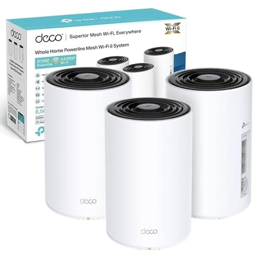 Image of TP-Link Deco PX50(3-pack) AX3000Mbps + G1500 Powerline Mesh WiFi 6 System, Dual-Band WiFi Extender Booster, 3x Fast Gigabit Ports, AI-Driven Mesh, Cover up to 6,500 ft², Connect up to 150 devices