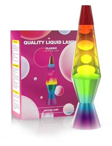 Image of Soarling Bulb Liquid Motion Lamp, Relaxing Liquid Lamp Lights, Retro Nightlight, Mood Light for Bedroom Living Room Office, Adults Kids Gift (14.5", Colorful Base with Wax)