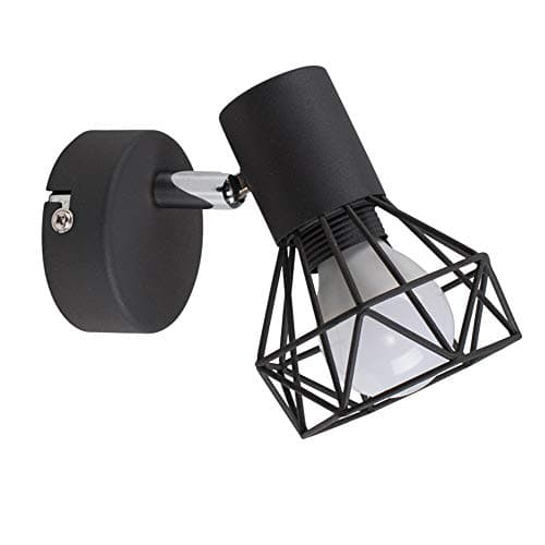 Image of MiniSun | Retro Style Metal Basket Cage Wall Light Fitting in a Pewter Grey Finish | Wall Lamps & Sconces, Home Décor & Improvement Essential | Includes Bulb [2700K Warm White] | Mains Wired