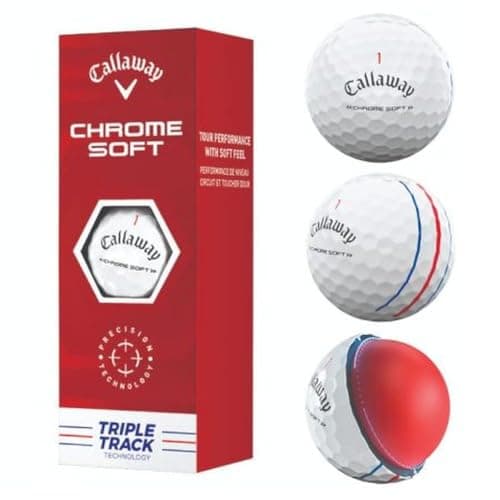 Image of Callaway Chrome Soft Triple Track Golf Balls (White, 3pk) 1 Sleeve 2022
