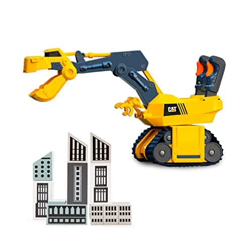 Image of CAT® Construction Roarin Rex-Cavator Excavator I With lights and sounds I Includes building blocks I Stands at 26cm tall I For kids ages 3+