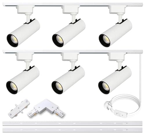 Image of Bravsekai Brightened Track Lighting Heads and Rails Kit, 20W 3000K Plug in LED Track Lights Compatible with H-Type System with 2x1m Track Rails Modern Indoor Spotlight for Accent Lighting