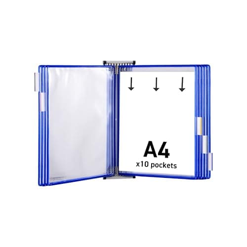 Image of Tarifold 52771 Technic Wall Display Unit with 5 Clip-on Index Tabs and 10 Pockets A4 Blue Ref 414101