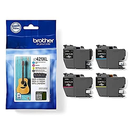 Image of Brother, LC-421XLBK/LC-421XLC/LC-421XLM/LC-421XLY Inkjet Cartridges, Black/Cyan/Magenta/Yellow, Multi-Pack, Includes 4 x Inkjet Cartridges, High Yield, Genuine Supplies