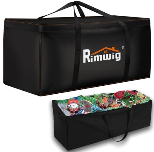 Image of Rimwig Garden Furniture Cushion Storage Bag, Waterproof, Anti-UV, Heavy Duty Rip Proof 420D Oxford Fabric Christmas Tree Storage Bag with Handle (175x75x55cm)
