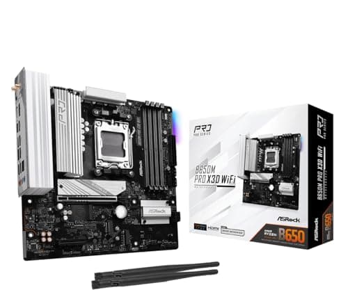 Image of ASRock B650M Pro X3D WiFi AM5 Micro-ATX Motherboard: AMD Ryzen 9000/8000/7000 | DDR5 8000+ | PCIe 5.0 M.2 | WiFi 6E | 2.5G LAN | USB 3.2 Gen2 | BIOS Flashback