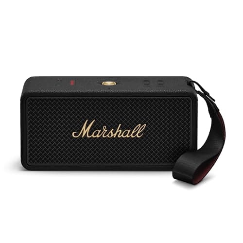 Image of Marshall Middleton II Bluetooth Portable Speaker, 30+ hours portable playtime, waterproof IP67 - Black & Brass