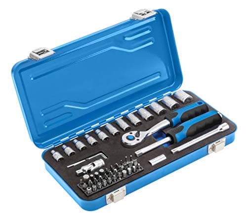 Image of HÖGERT TECHNIK - 53-Piece 1/4 Inch Tool Set with Socket Set and Ratchet, Tool Kit in Case with Screwdriver Bits and Accessories for DIY, Home and Workshop