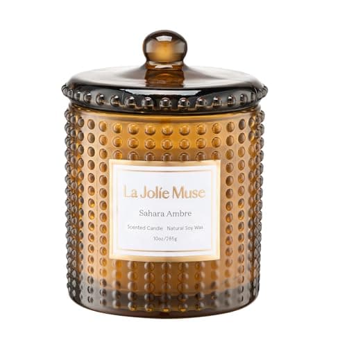 Image of LA Jolie Muse Sahara Ambre Candle, Candles for Women, Amber Scented Candle Gift, Holiday Candles for Home Scented, 75 Hours Long Burning, 10 oz