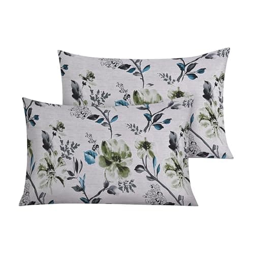 Image of RAYBedding Luxury Printed Floral Pillowcases Pair – 50x75cm with Envelope Flap, Soft Printed Pillow Covers