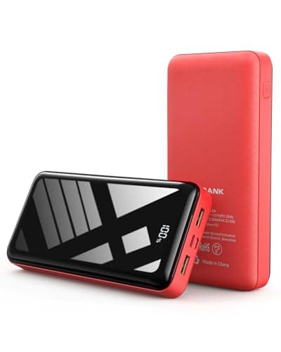 Image of Power Bank 27000mAh Fast Charging 22.5W Portable Charger USB C Input & Output, Mobile Phone Battery Pack Red High Capacity Compatible for Phone