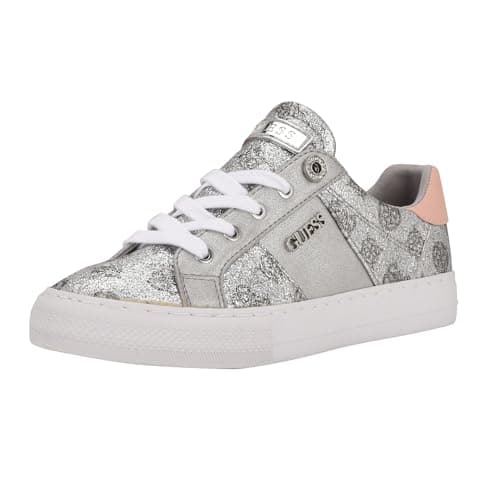Image of Guess Womens Loven, Silver/Pink Glitter Logo 099, 9