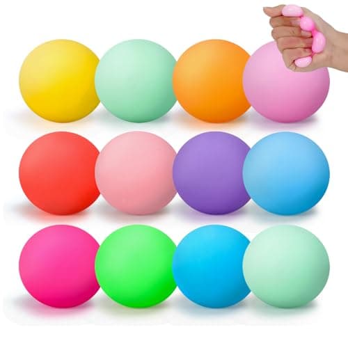 Image of 12 PCS Stress Balls for Adults and Kids, Fidget Toys Party Bag Fillers for Kids, Squeeze Balls Sensory Fidget Toy Soft Squishy Ball for Anxiety Stress Relief
