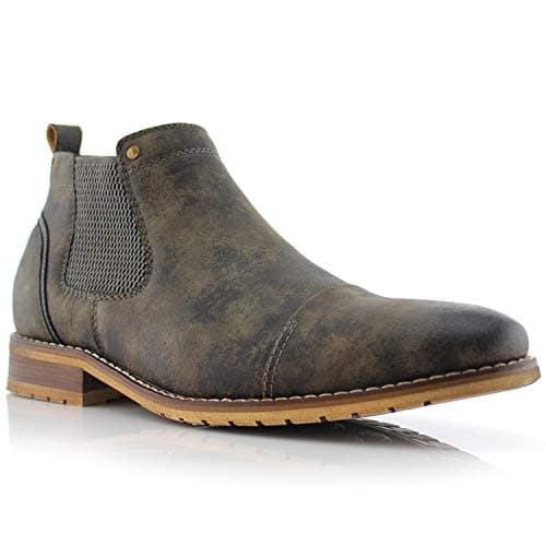 Image of Ferro Aldo Men's Chelsea Boots | Pull-On Ankle Boot in Plain Toe, Cap Toe & Wingtip Brogue Styles | For Casual, Dress, Work & Formal Events, 1. Rust Grey, 9 UK