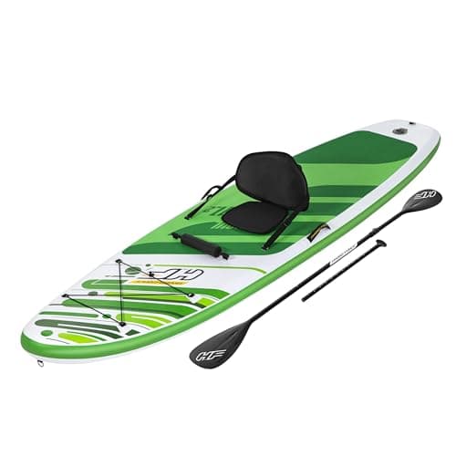 Image of Bestway Hydro-Force Freesoul Tech Convertible SUP Set, Inflatable Stand Up Paddle Board with Seat, Green, 11ft 2"