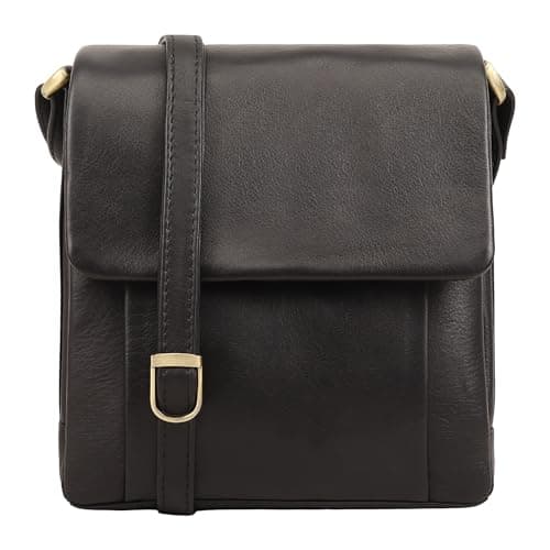 Image of Lloyd Baker Genuine Leather Crossbody Bag – Soft and Compact Shoulder Handbag with Adjustable Strap and Multiple Compartments | Raisa (Black)