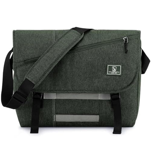 Image of OIWAS 15.6 Inch Messenger Bags for Men, Laptop Satchel Bags Work Bags Shoulder Crossbody Bag Bookbag Briefcase Green