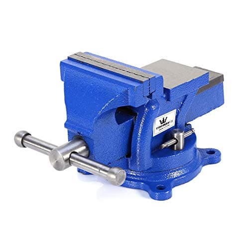 Image of TOPWAY Bench Vice 5 Inch 125mm 5.2kg, Heavy Duty 360 Degree Swivel Roating Base Lathe Milling Machine Table Workbench Clamp for Mechanics and Engineers 403120