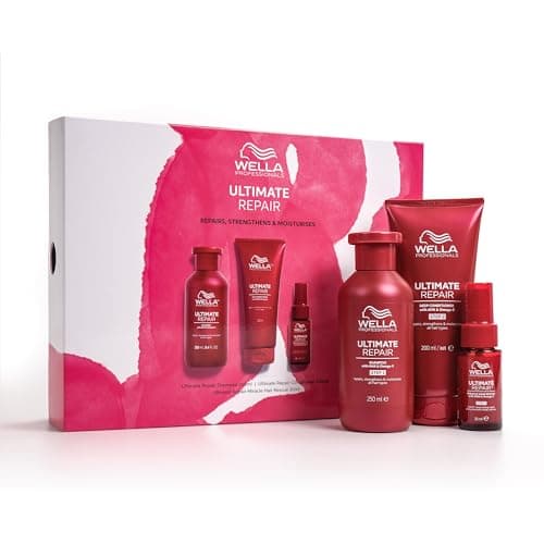Image of Wella Professionals Ultimate Repair Gift Set | Includes Shampoo, Conditioner and Miracle Hair Rescue Spray Serum | Ultimate Daily Routine for Damaged Hair