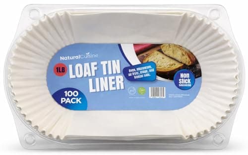 Image of 1lb Loaf Tin Liners – Pack of 100 – Non-Stick Siliconised Greaseproof Paper for Baking Bread & Cakes – Air Fryer Liner - 21x12x6.5cm – Halal & Kosher Certified – Oven, Microwave, Air Fryer Safe,