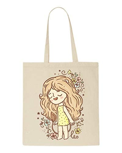 Image of Zodiac starsign magic goddess character - Leo tote bag shopper - natural