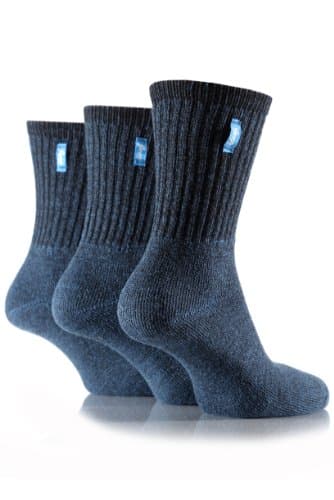 Image of Ladies 3 Pair Jeep Vintage Socks In 3 Colours - 4-7 Ladies - Blue