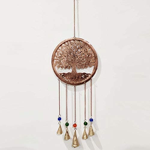 Image of Prezents.com Hanging Bells Tree of Life Witch Home Decor Garden Windchime Ornament Suncatcher Magic Wiccan Celtic Alternative Outdoor H67cm