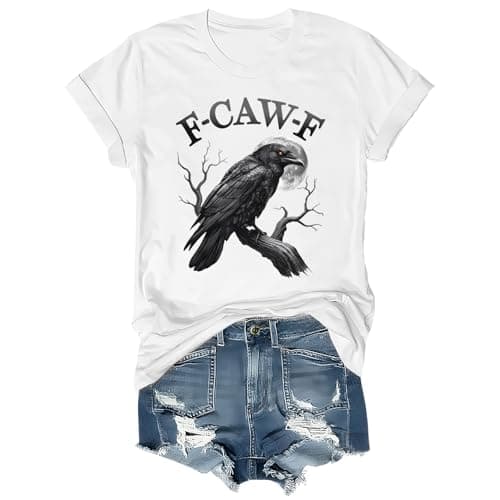Image of F Caw F Shirt F-Caw-F Crow Tshirt for Men Women White