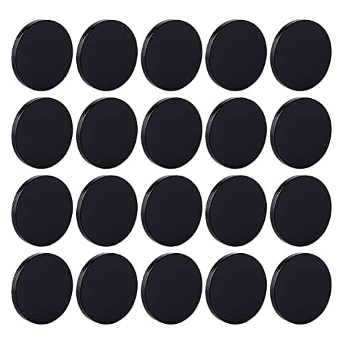 Image of FINGERINSPIRE 80 Pcs Black Circles Acrylic Sheet 25mm Circular Miniature Bases 3mm Thick Blanks Action Figure Display Base Round Acrylic Base for Miniatures Wargame Halloween Christmas Craft Keychain