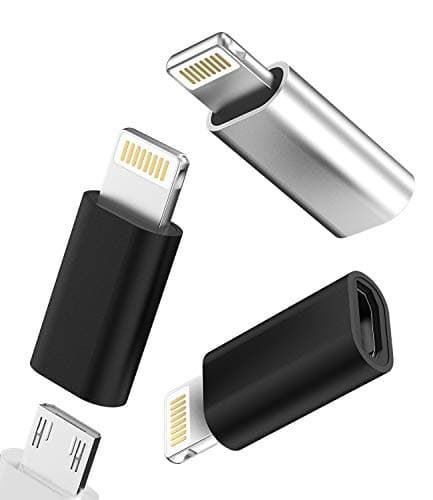 Image of Micro USB Female to Lightning Male Charging adapter (3 Pack) for iPhone 14 13 12 11 Pro Max for iPad Mini Lightning to Micro USB Cable Connector for apple Devices Android Cord Charger Port Accessories