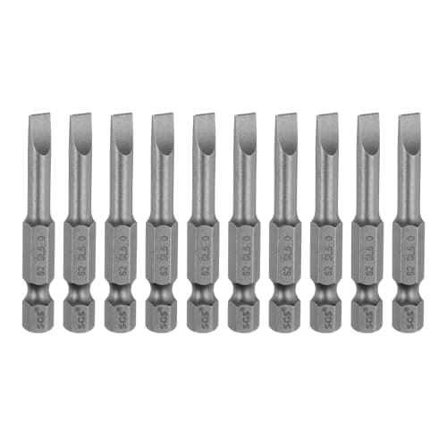 Image of sourcing map 10pcs SL5 Magnetic Slotted Screwdriver Bits 5mm S2 Steel Flat Head Screwdriver Bit 1/4" Hex Shank Industrial Grade Screw Driver Drill Bits 50mm (2") Long for Screws