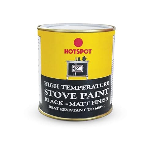 Image of Hotspot Stove Paint Matt Black 500ml -High Temperature Heat Resistant Paint for Stoves, Fireplaces & Metal Surfaces – Long-Lasting, Durable Matt Finish for Indoor & Outdoor Use